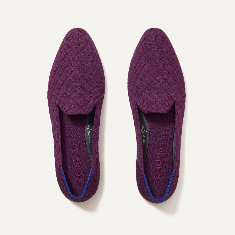 The Almond Loafer - Quilted Plum sold by Rothy's