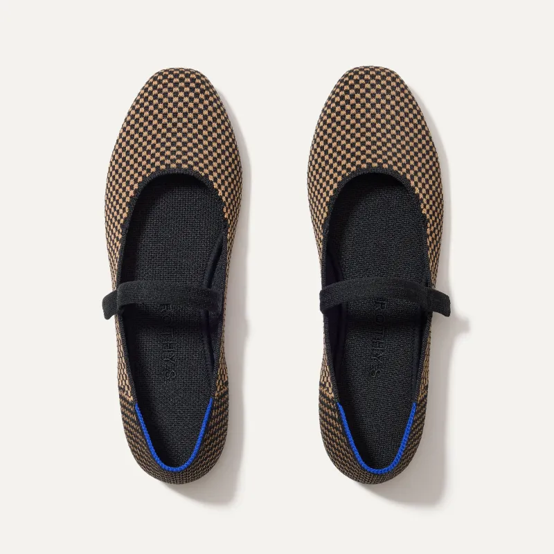 The Square Mary Jane - Wren Micro Check sold by Rothy's