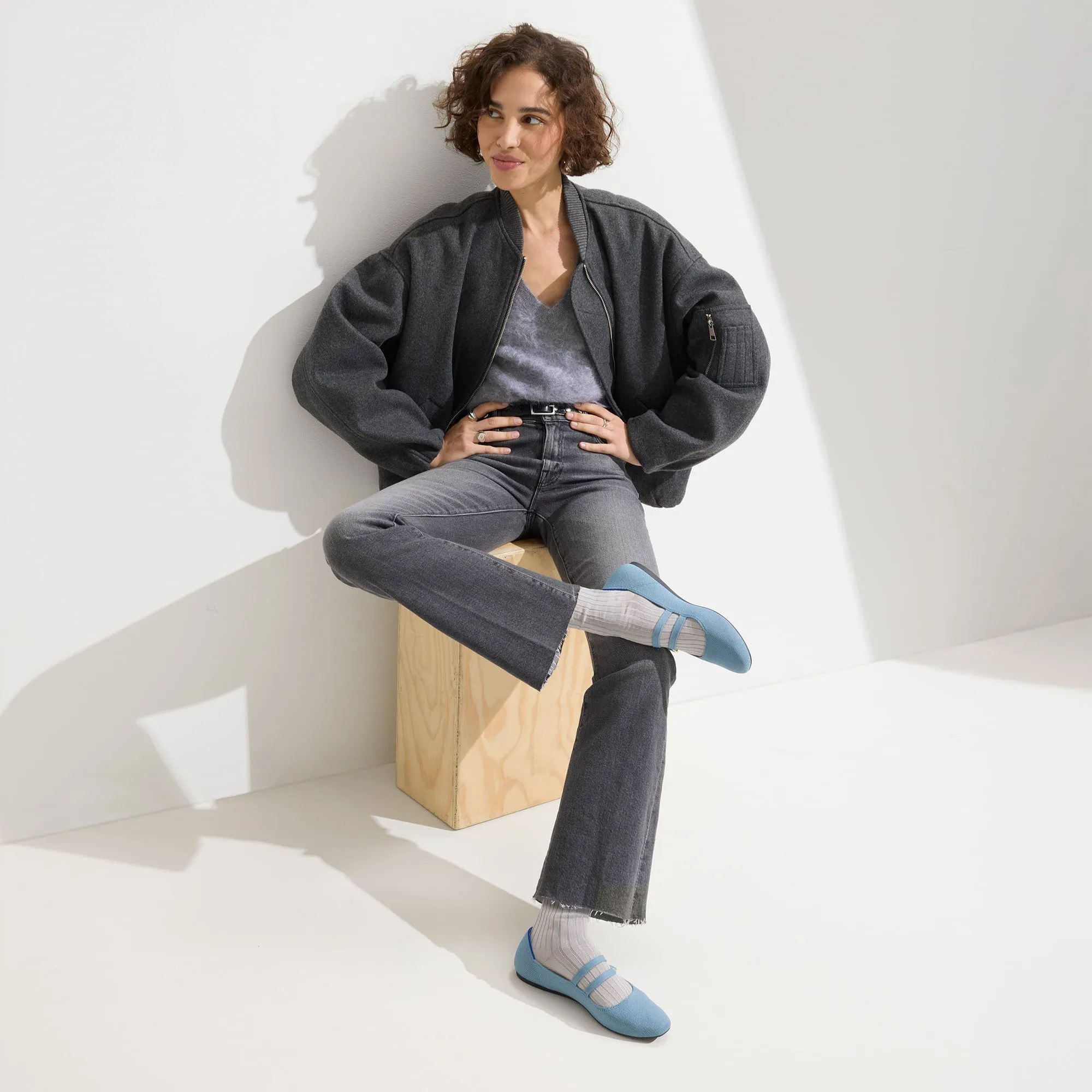 The Double Buckle Mary Jane - Sky sold by Rothy's product image thumbnail 4