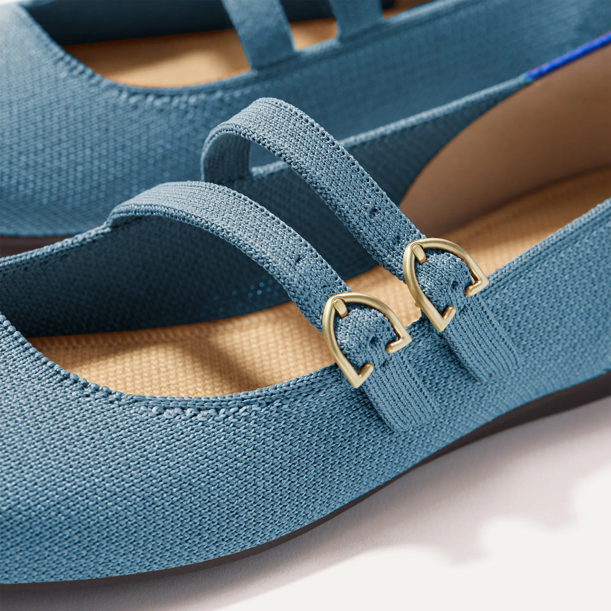 The Double Buckle Mary Jane - Sky sold by Rothy's product image thumbnail 2