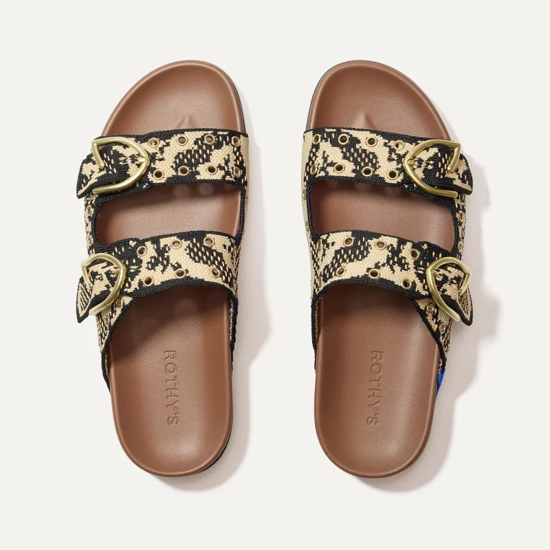 The Buckle Slide - Eyelet Bouquet sold by Rothy's