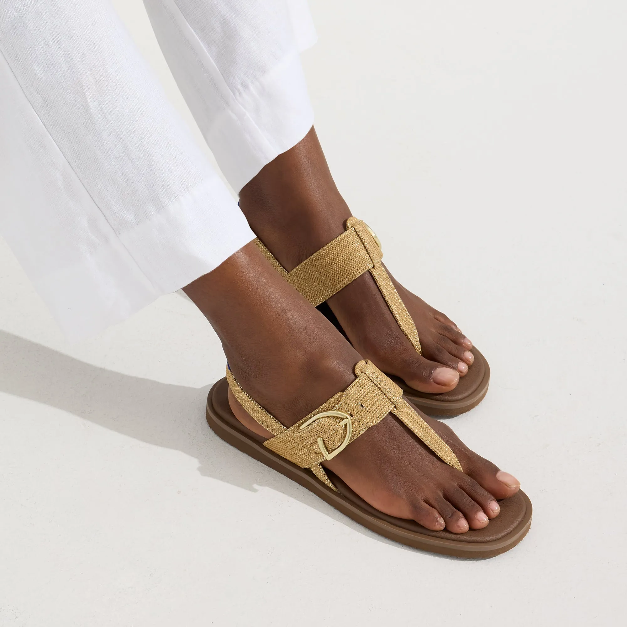 The T–Strap Sandal - Golden Sun sold by Rothy's product image thumbnail 2