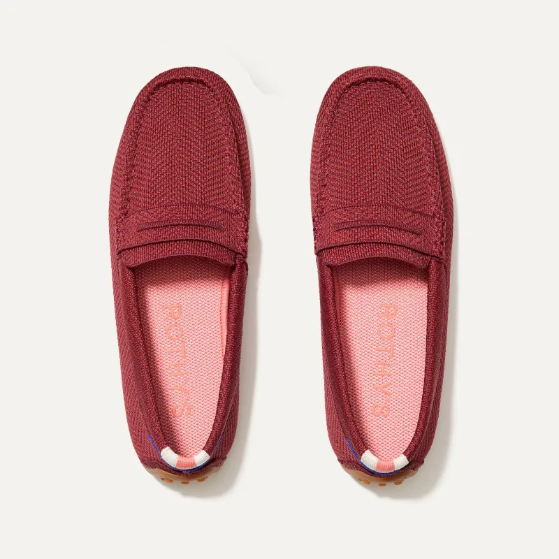 The Driver - Merlot Herringbone sold by Rothy's