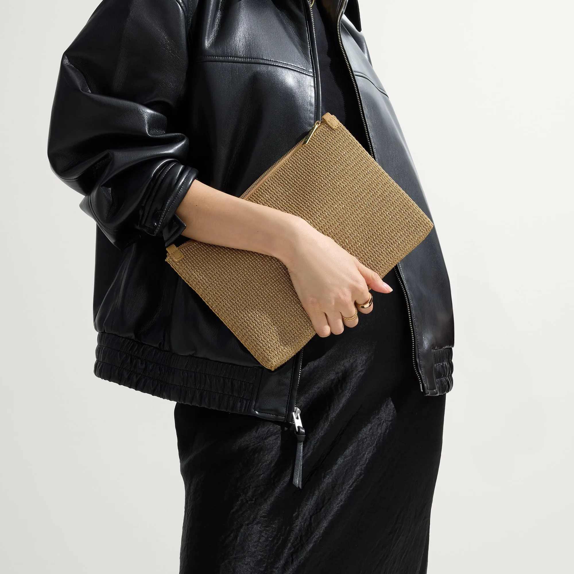 The Convertible Clutch - Glitzy Gold sold by Rothy's product image thumbnail 3