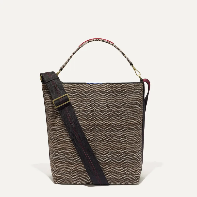 The Bucket Bag - Cacao Herringbone sold by Rothy's