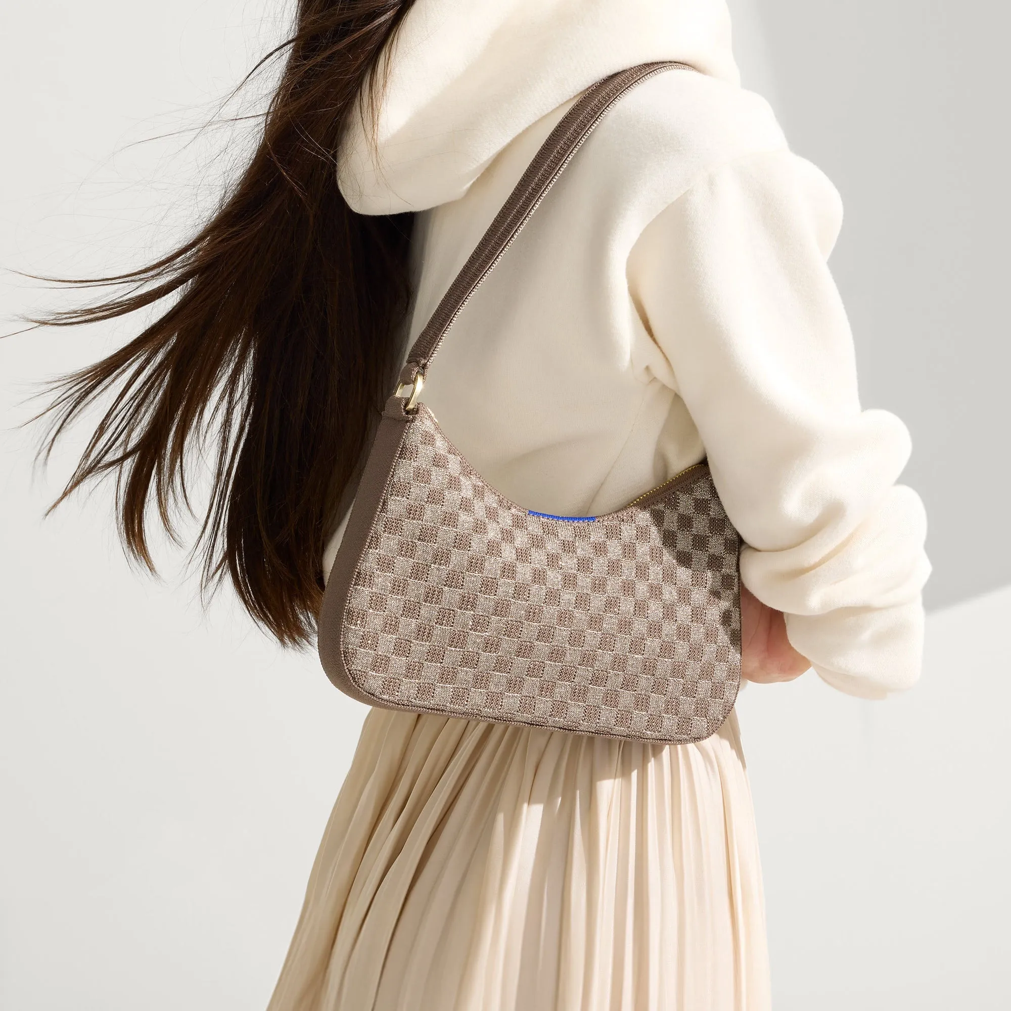 The Mini Shoulder Bag - Light Pewter sold by Rothy's product image thumbnail 3