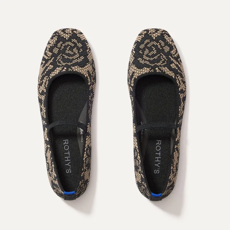 The Max Square Mary Jane - Chantilly Noir sold by Rothy's