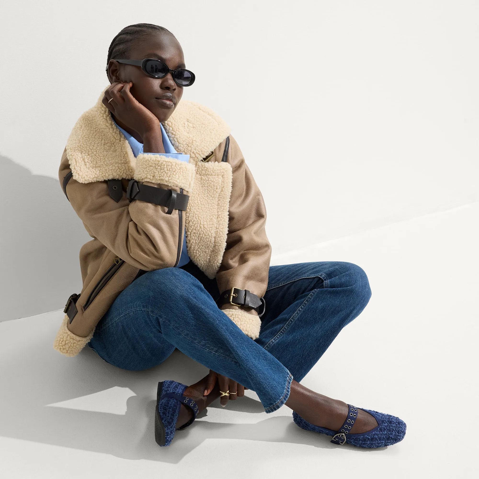 The Max Buckle Mary Jane - Blue Tweed sold by Rothy's product image thumbnail 4