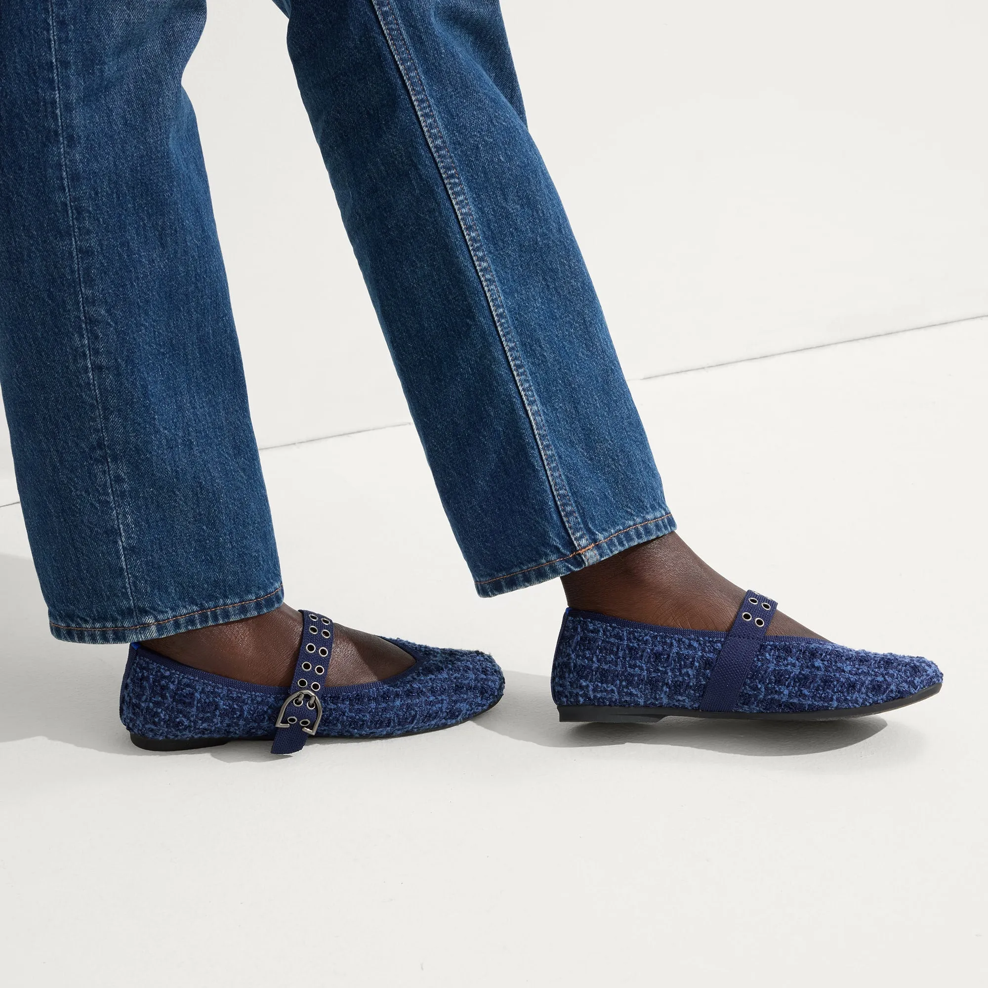 The Max Buckle Mary Jane - Blue Tweed sold by Rothy's product image thumbnail 3