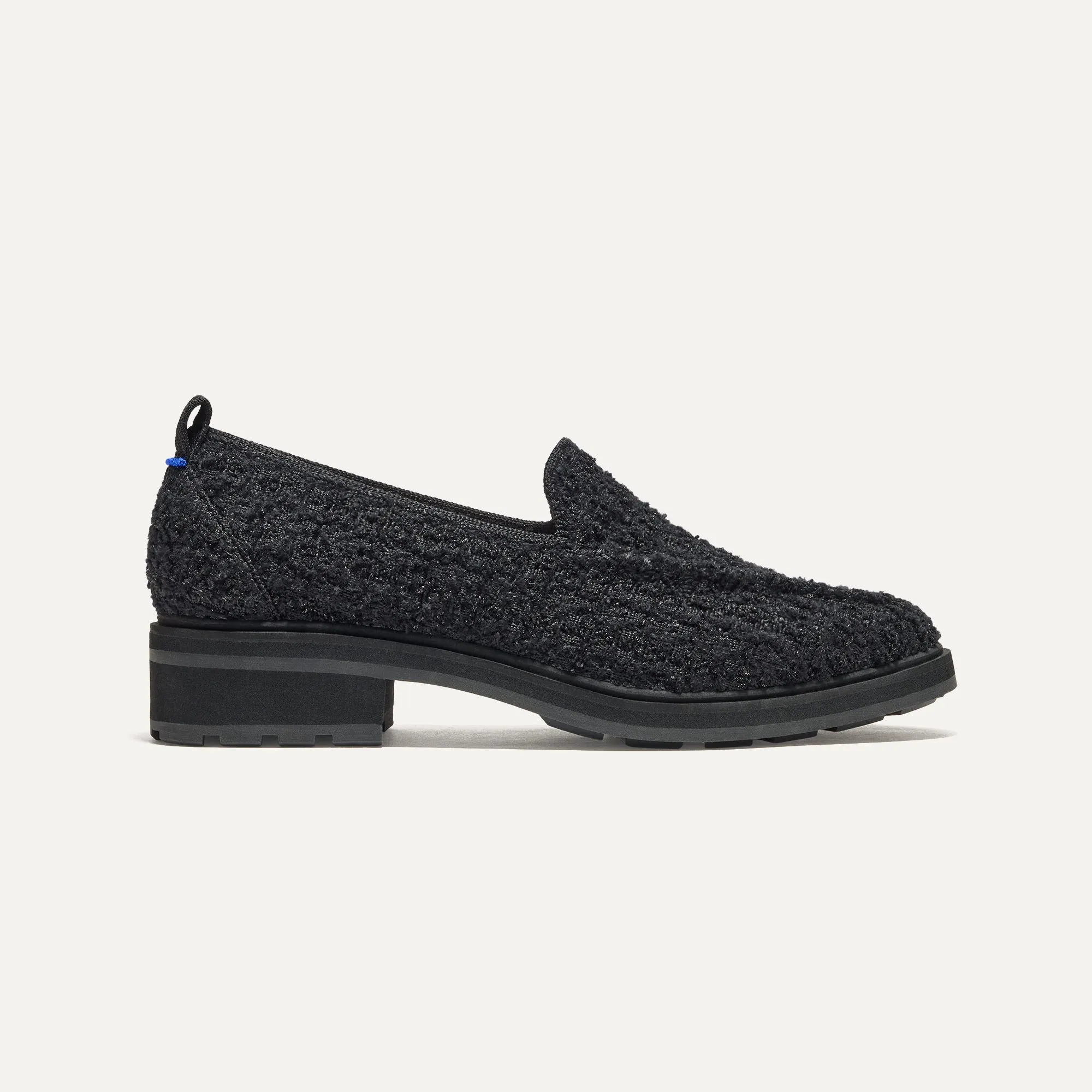 The Lug Loafer - Black Bouclé sold by Rothy's