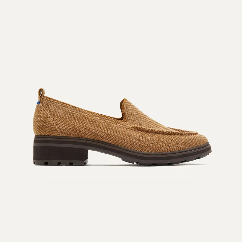 The Lug Loafer - Teak Herringbone sold by Rothy's