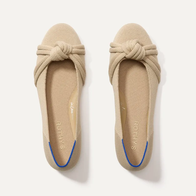 The Knot Ballet Flat - Ecru sold by Rothy's