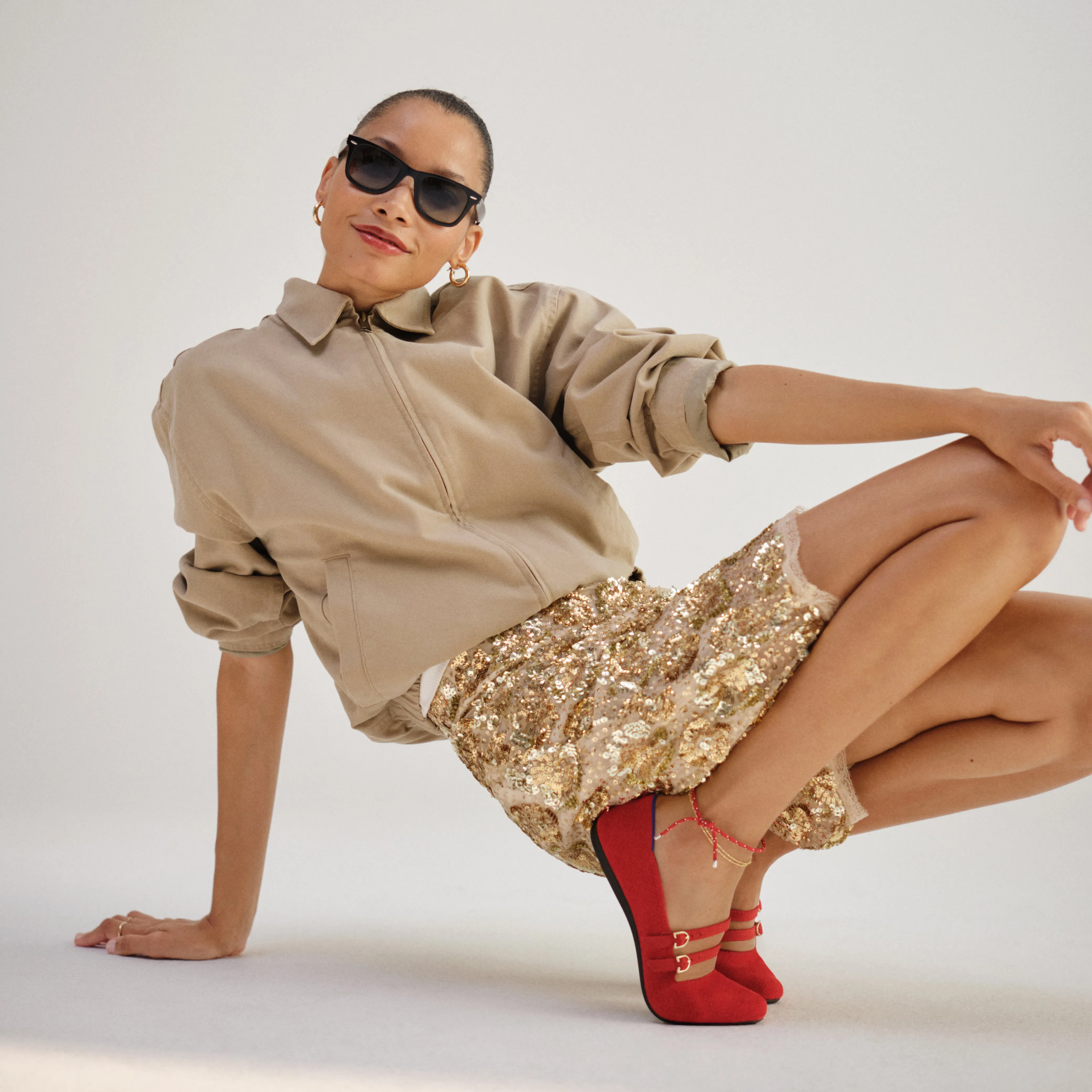 The ReVelvet™ Double Buckle Mary Jane - ReVelvet™ Red Crisp sold by Rothy's product image thumbnail 4