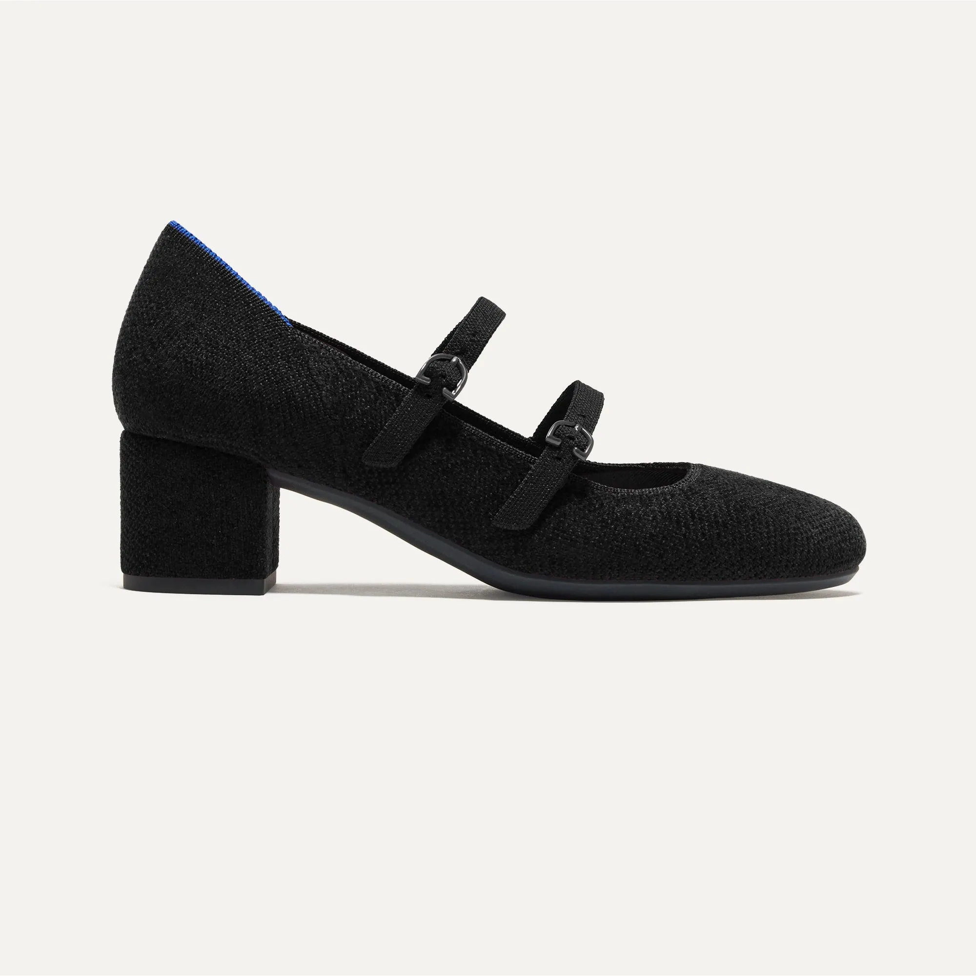The ReVelvet™ Double Buckle Mary Jane Heel - ReVelvet™ Black sold by Rothy's product image thumbnail 4