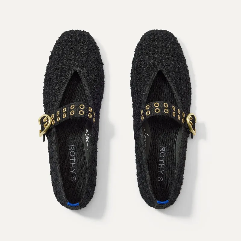 The Max Buckle Mary Jane - Twinkle Bouclé sold by Rothy's