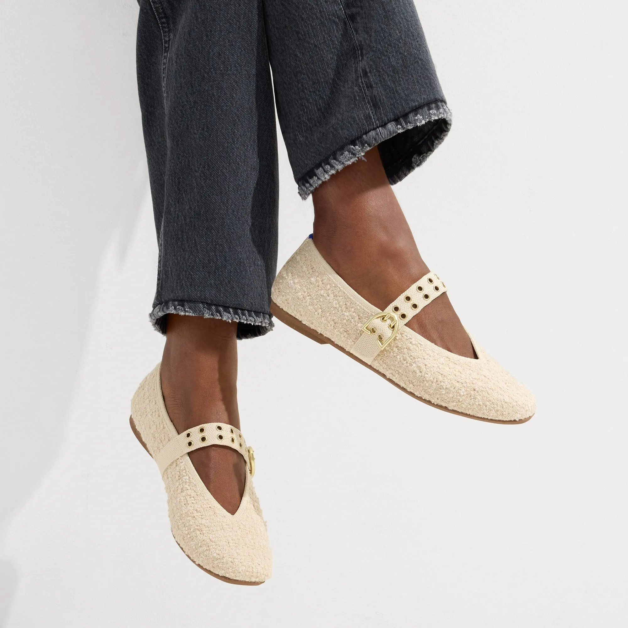 The Max Buckle Mary Jane - Pearl Bouclé sold by Rothy's product image thumbnail 3