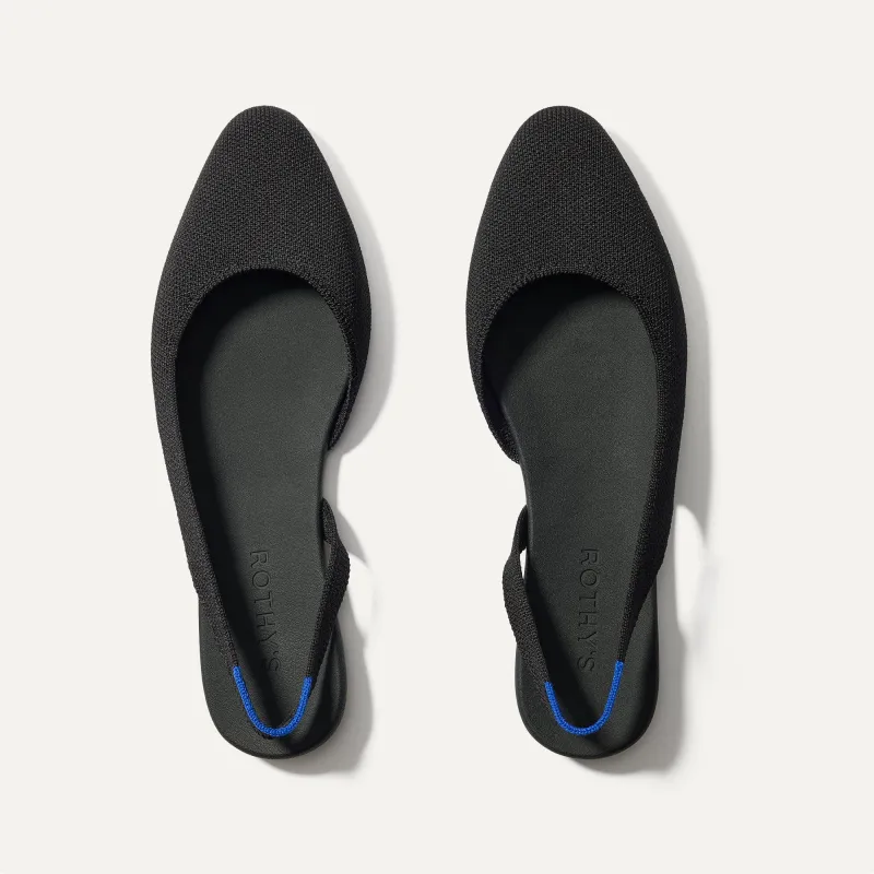 The Almond Slingback - Black made by Rothy's
