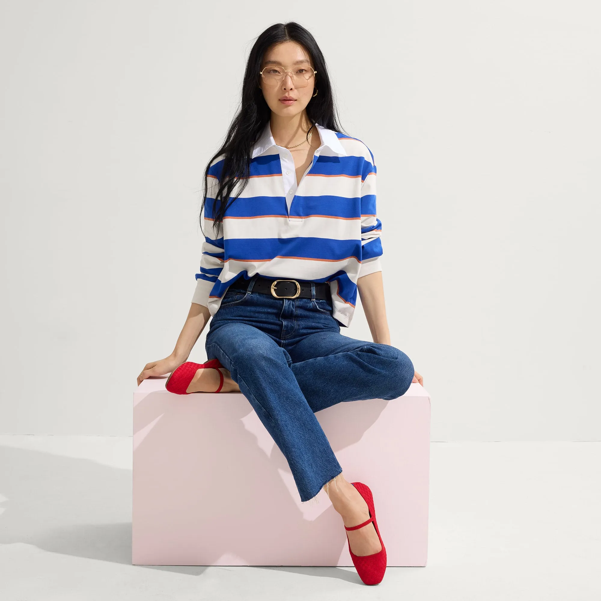 The Max Square Mary Jane - Red Crisp Basketweave sold by Rothy's product image thumbnail 4