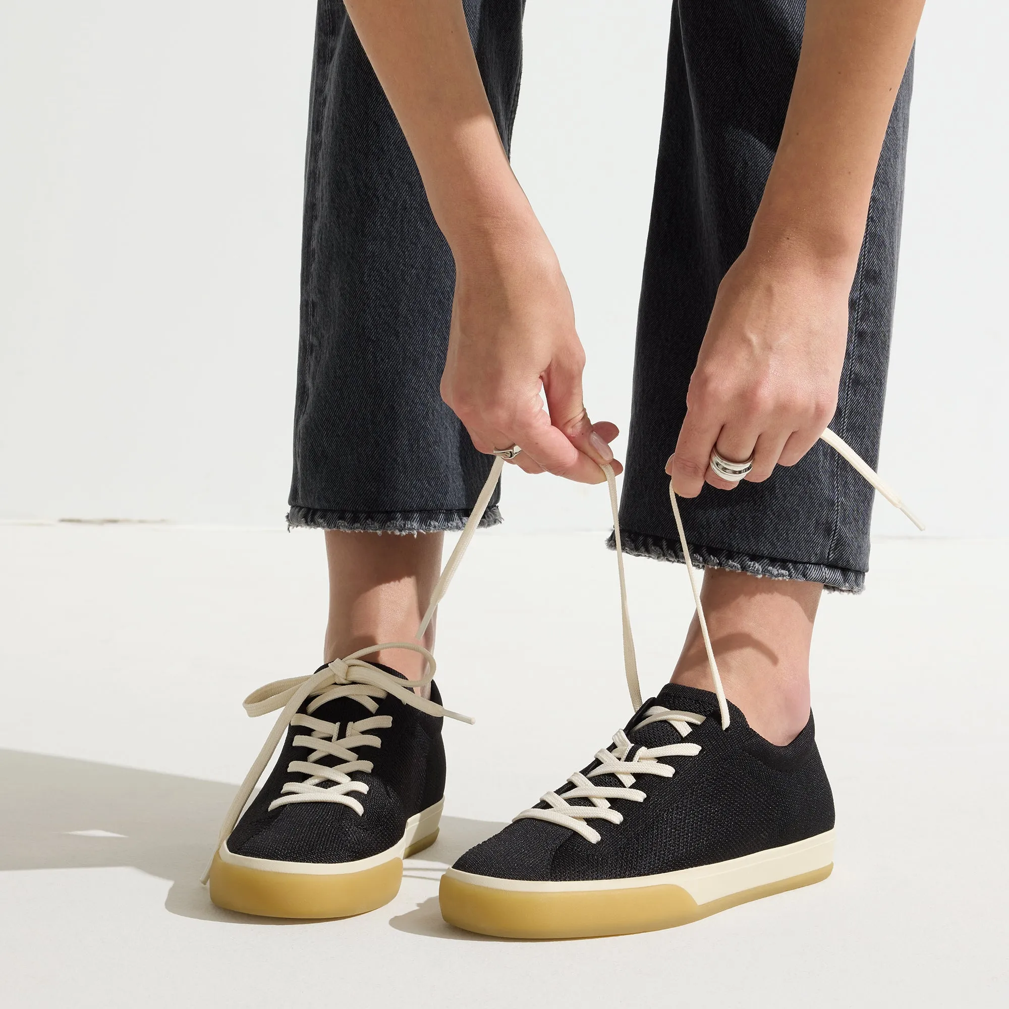 The Lace Up Sneaker - Black sold by Rothy's product image thumbnail 2