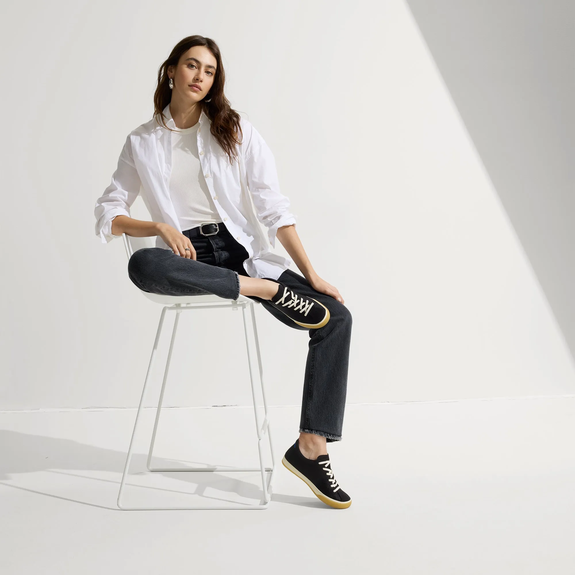 The Lace Up Sneaker - Black sold by Rothy's product image thumbnail 3