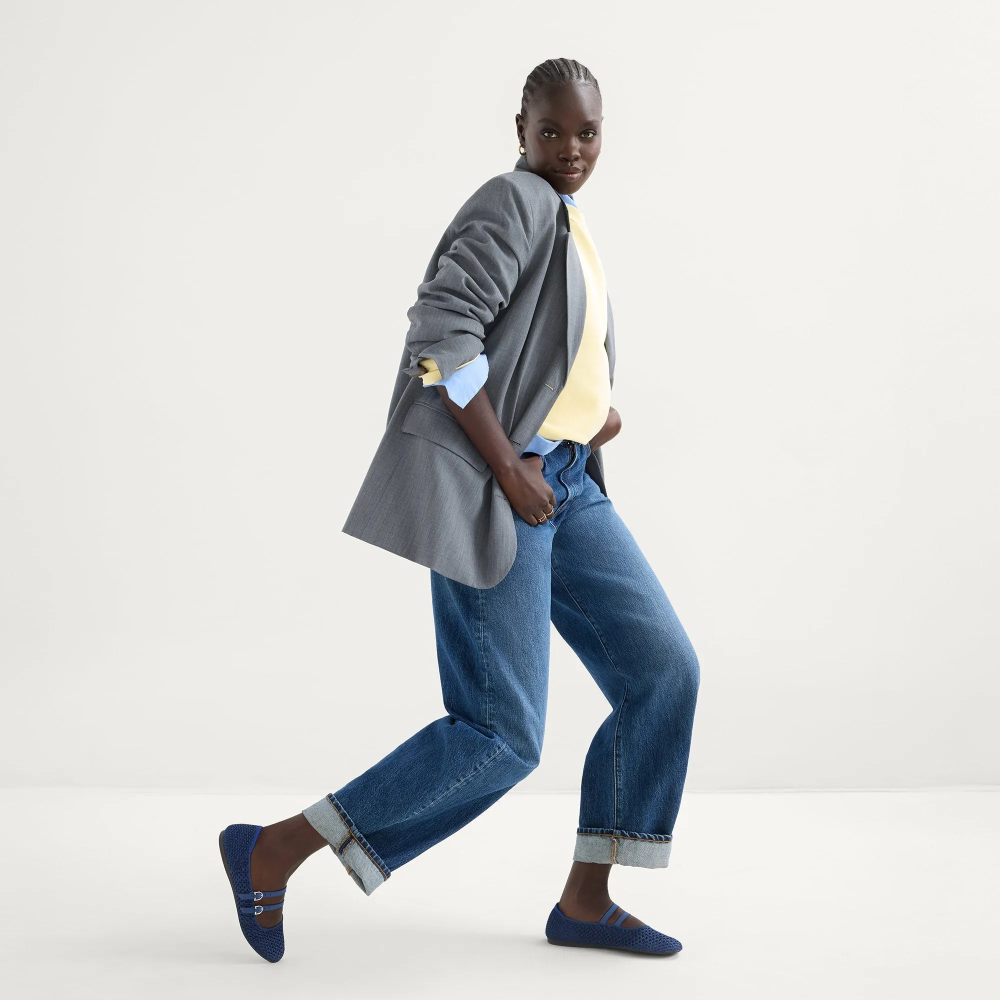 The Double Buckle Mary Jane - Blue Mesh sold by Rothy's product image thumbnail 4