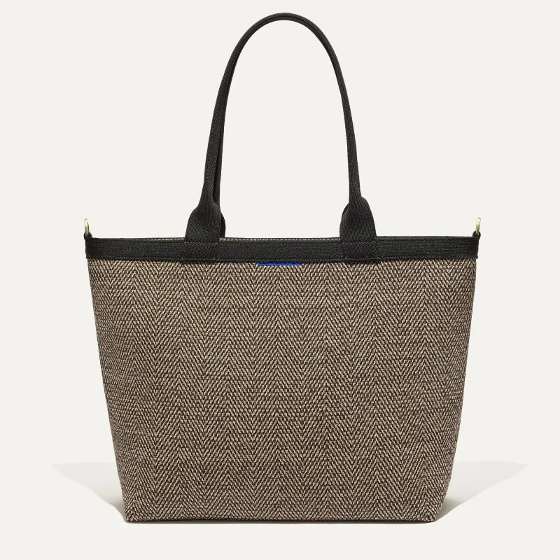 The Lightweight Zip Tote - Cacao Herringbone made by Rothy's