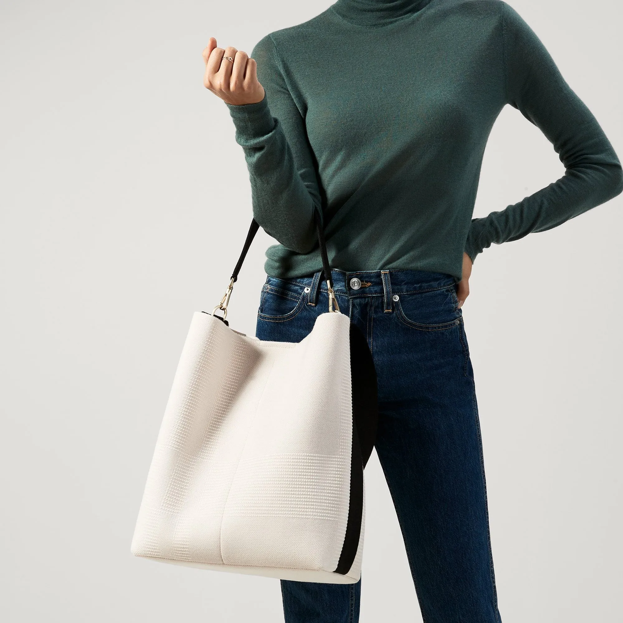 The Bucket Bag - Pearl White sold by Rothy's product image thumbnail 3