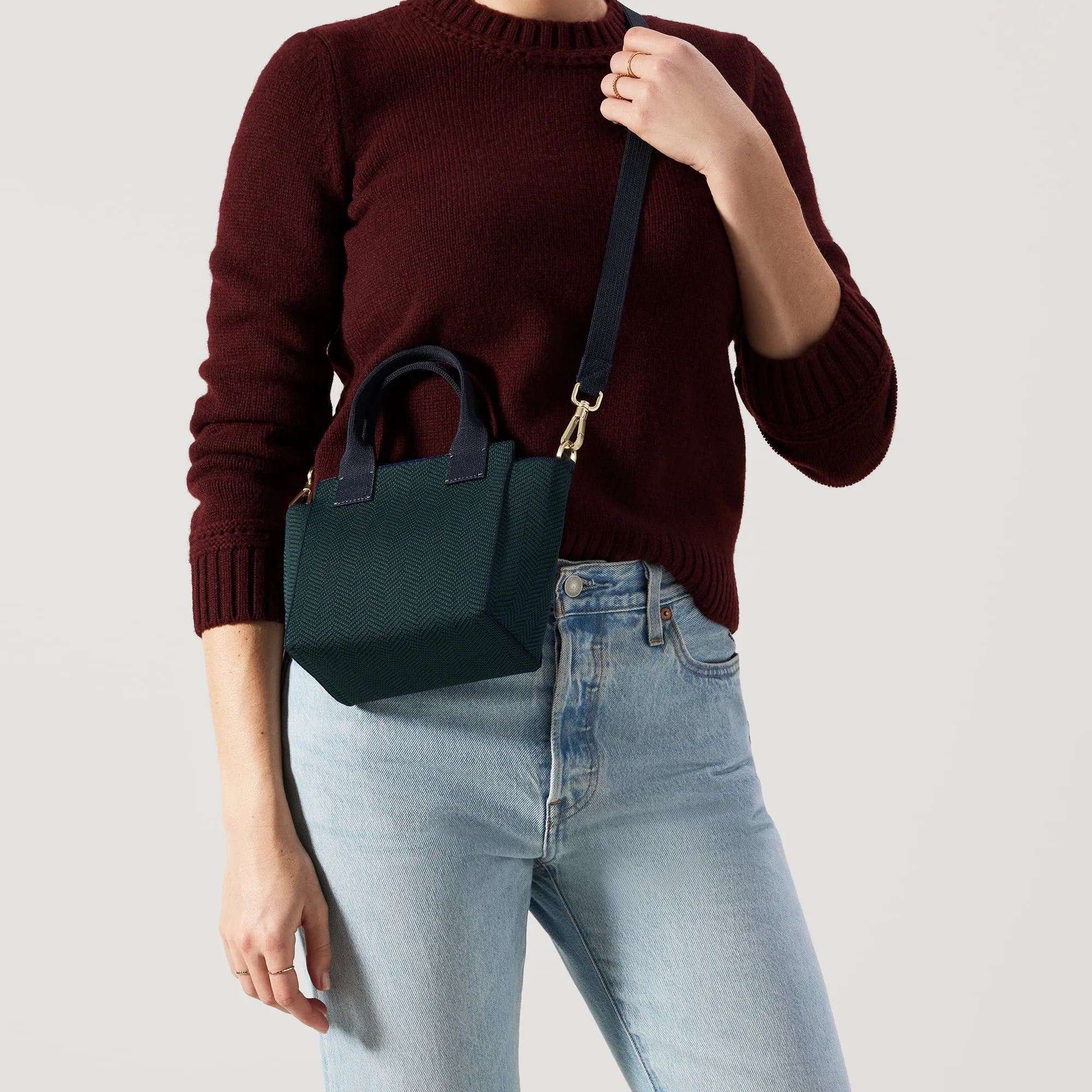 The Mini Handbag - Cedar Herringbone sold by Rothy's product image thumbnail 3