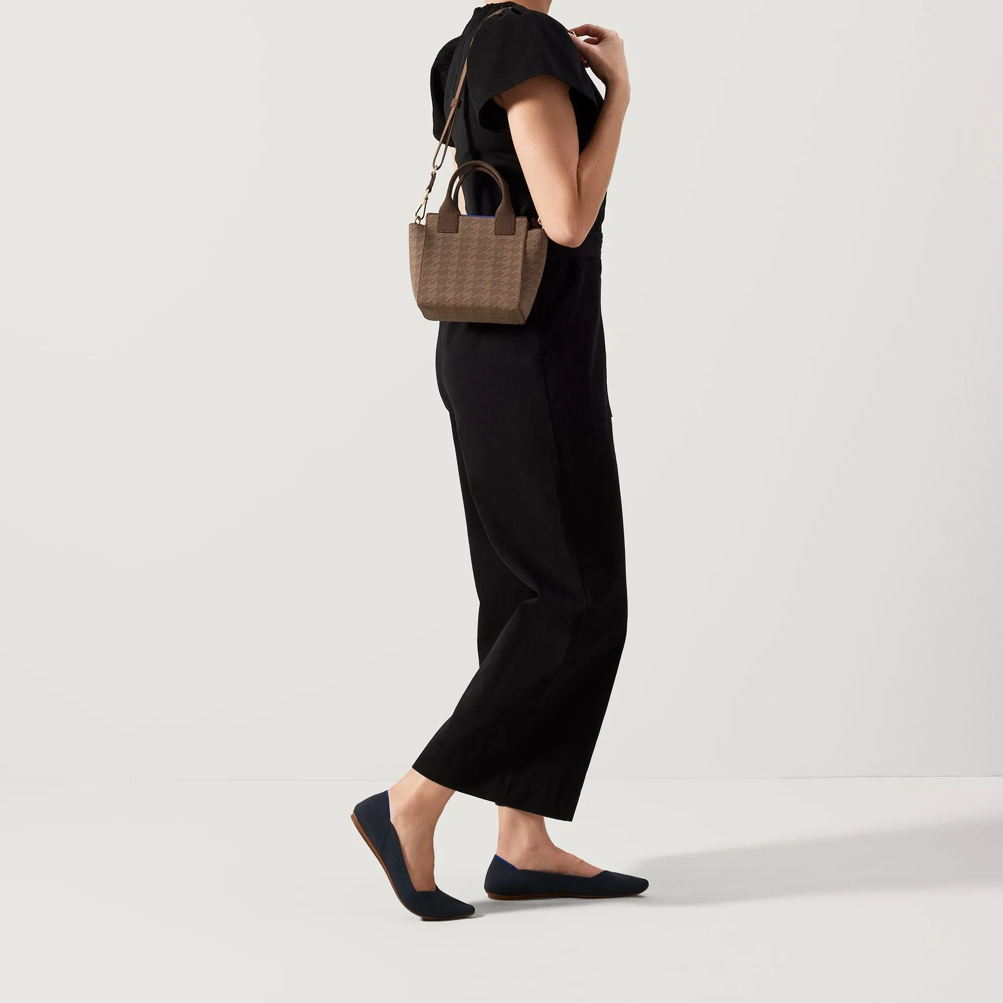 The Mini Handbag - Cocoa Houndstooth sold by Rothy's product image thumbnail 4