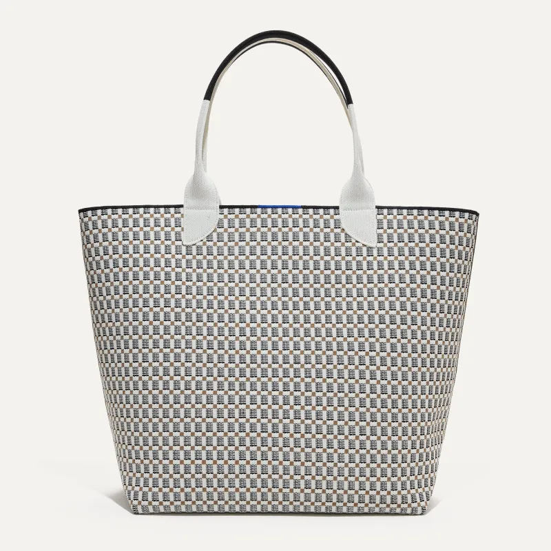 The Lightweight Tote - Black and White Checkers sold by Rothy's