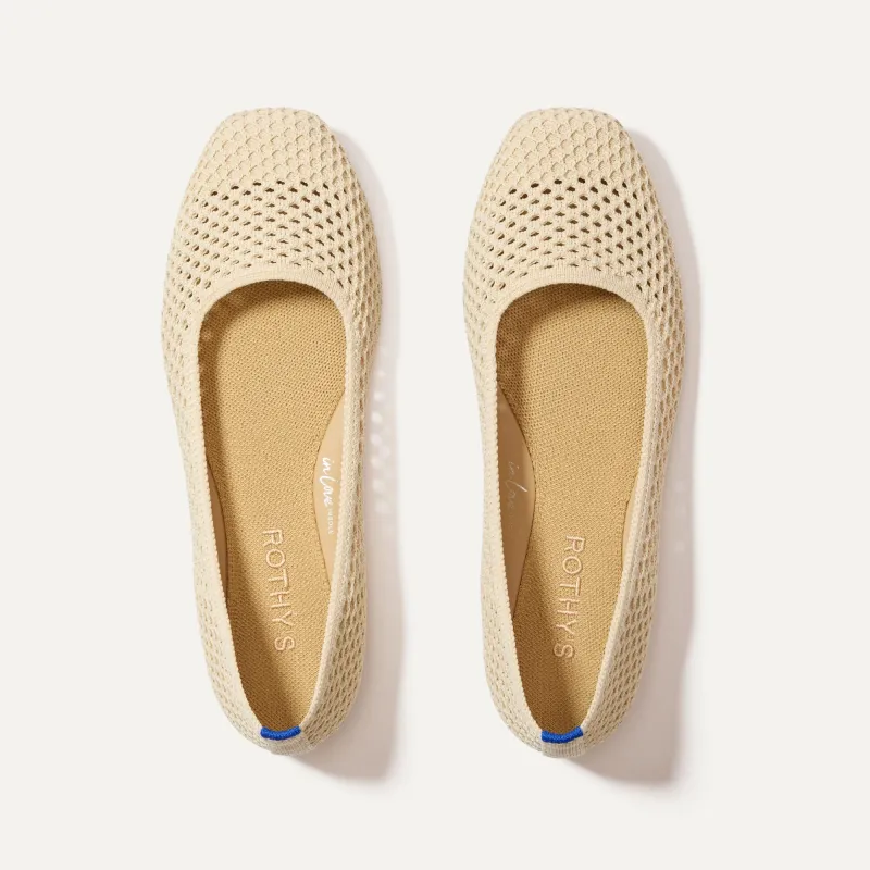 The Max Square - Off White Mesh sold by Rothy's