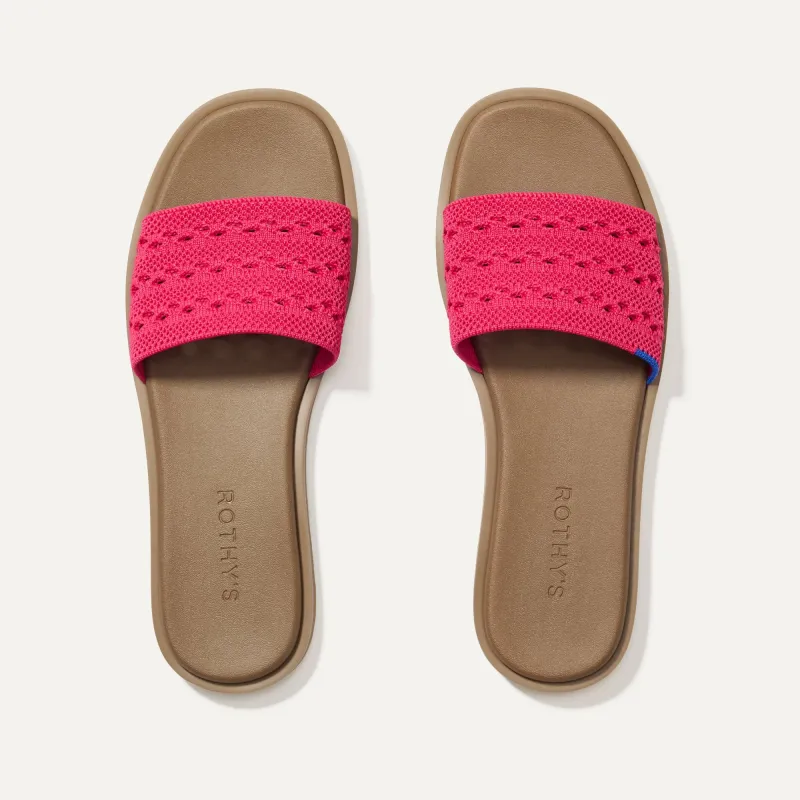 The Slide Sandal - Rouge Crochet made by Rothy's