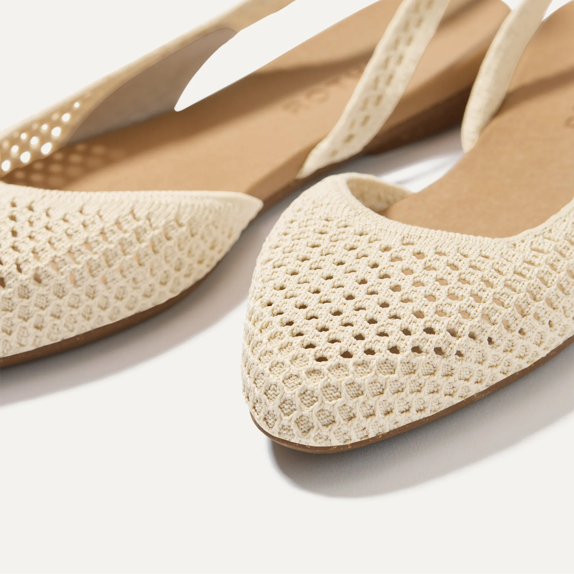 The Almond Slingback - Off White Mesh sold by Rothy's product image thumbnail 4