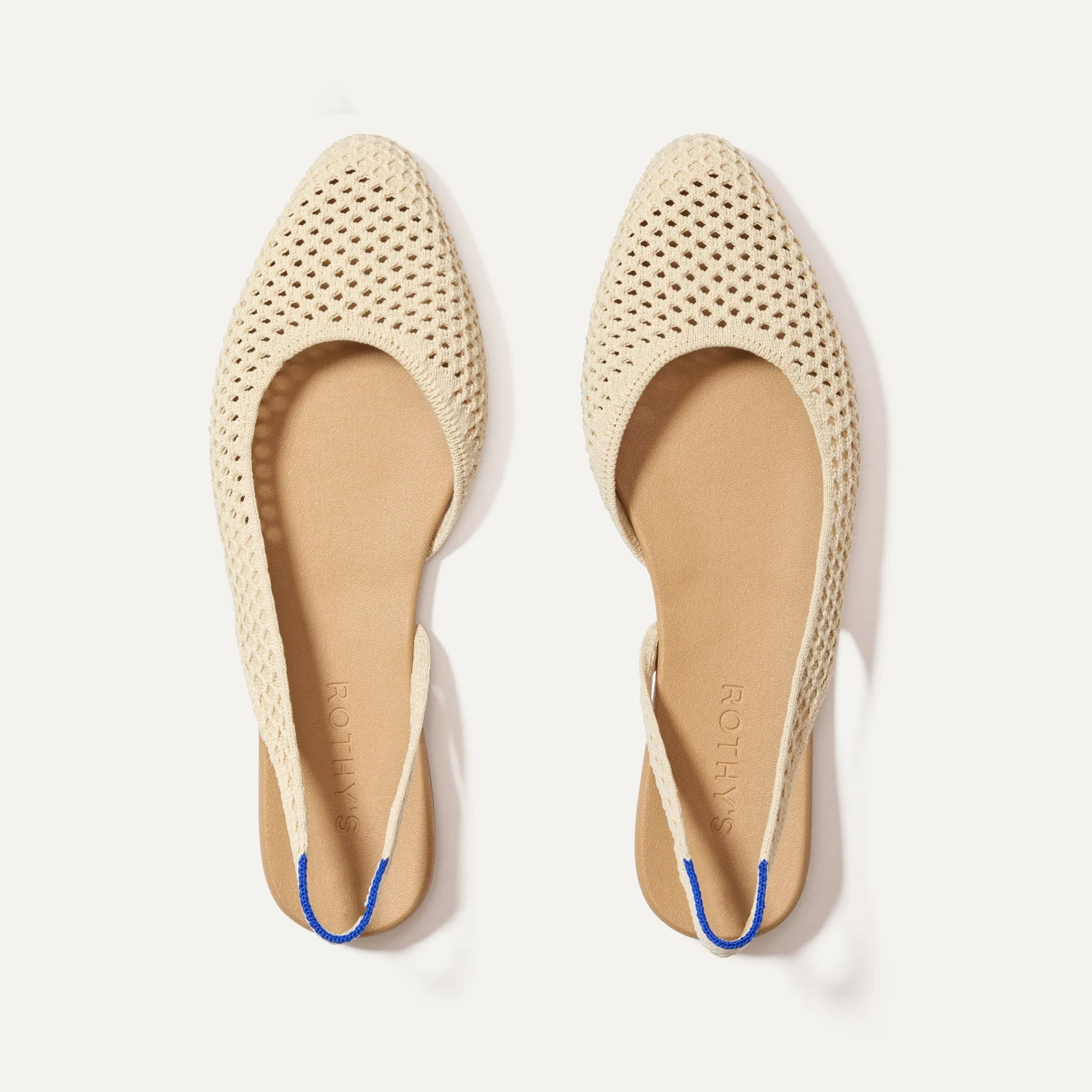 The Almond Slingback - Off White Mesh sold by Rothy's