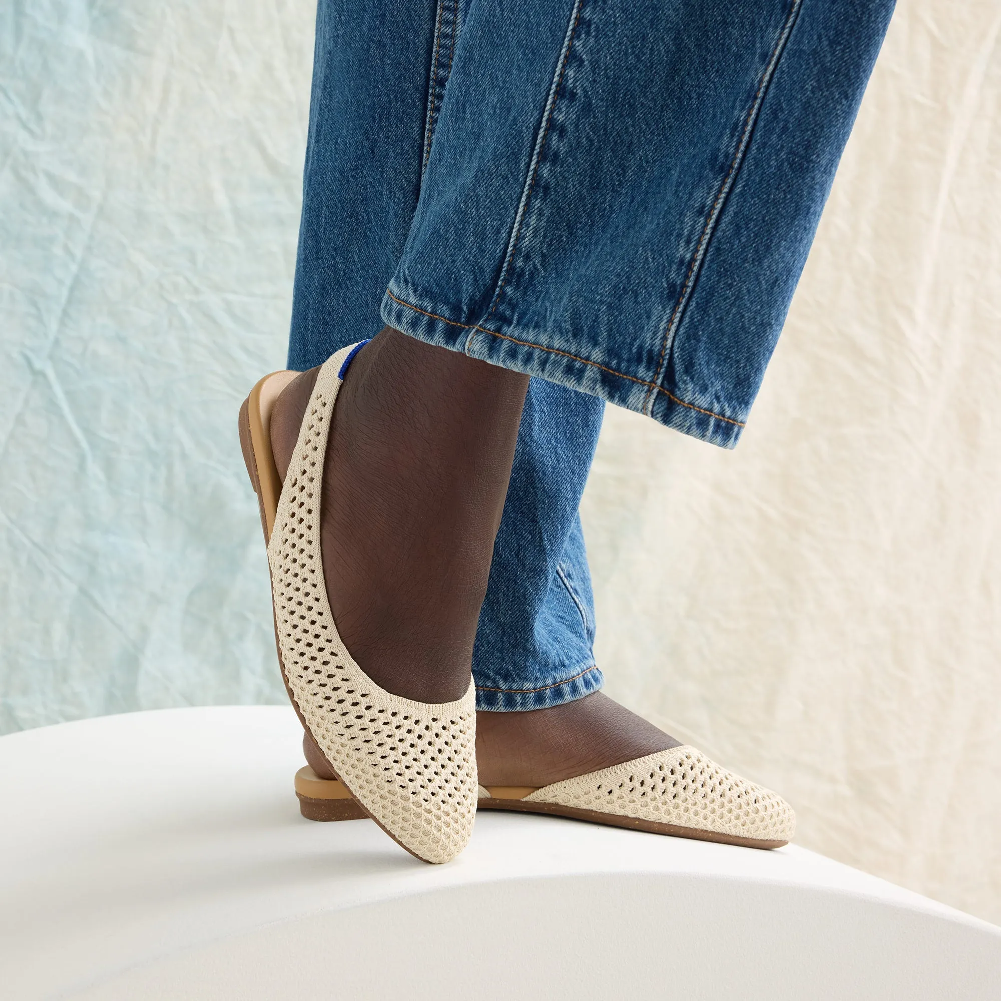 The Almond Slingback - Off White Mesh sold by Rothy's product image thumbnail 2