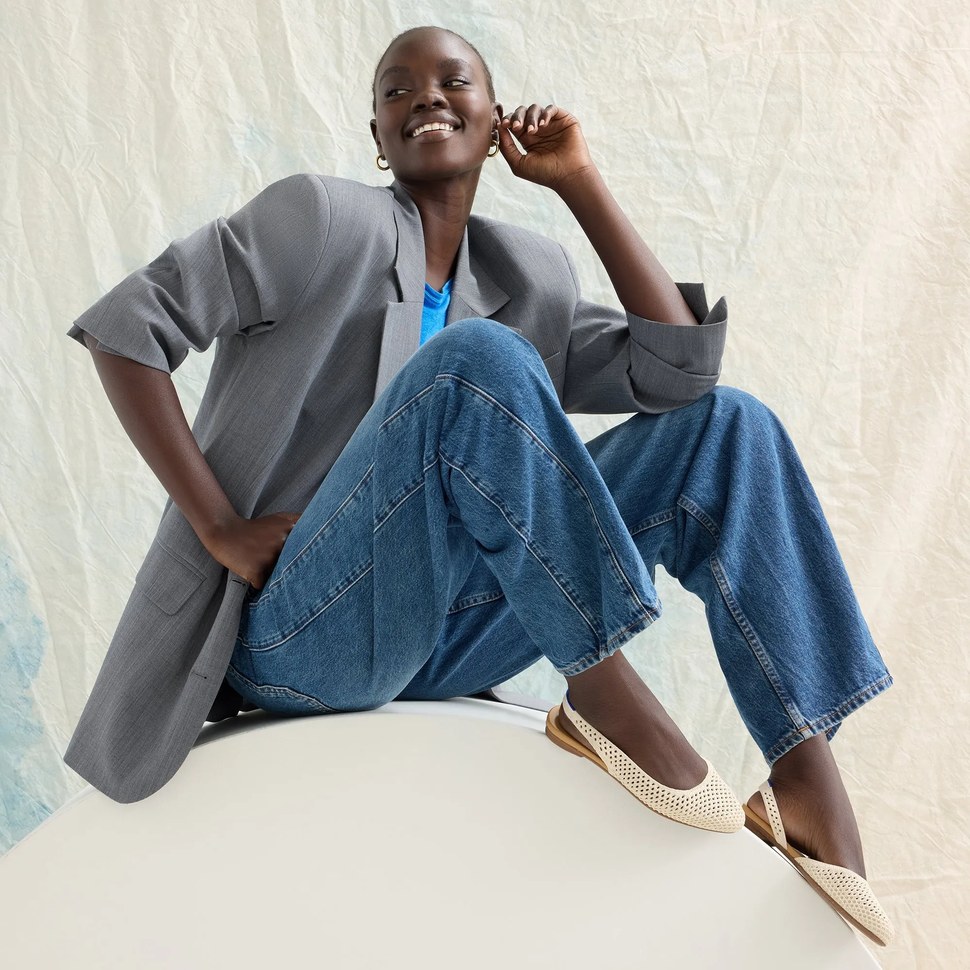 The Almond Slingback - Off White Mesh sold by Rothy's product image thumbnail 3