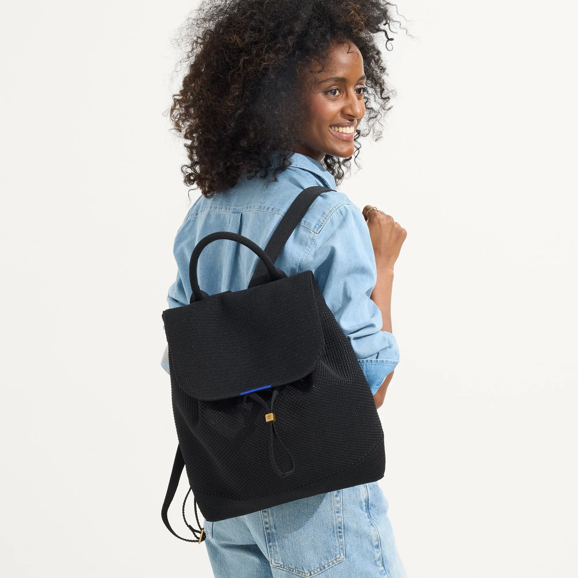 The Cinch Backpack - Black sold by Rothy's product image thumbnail 3