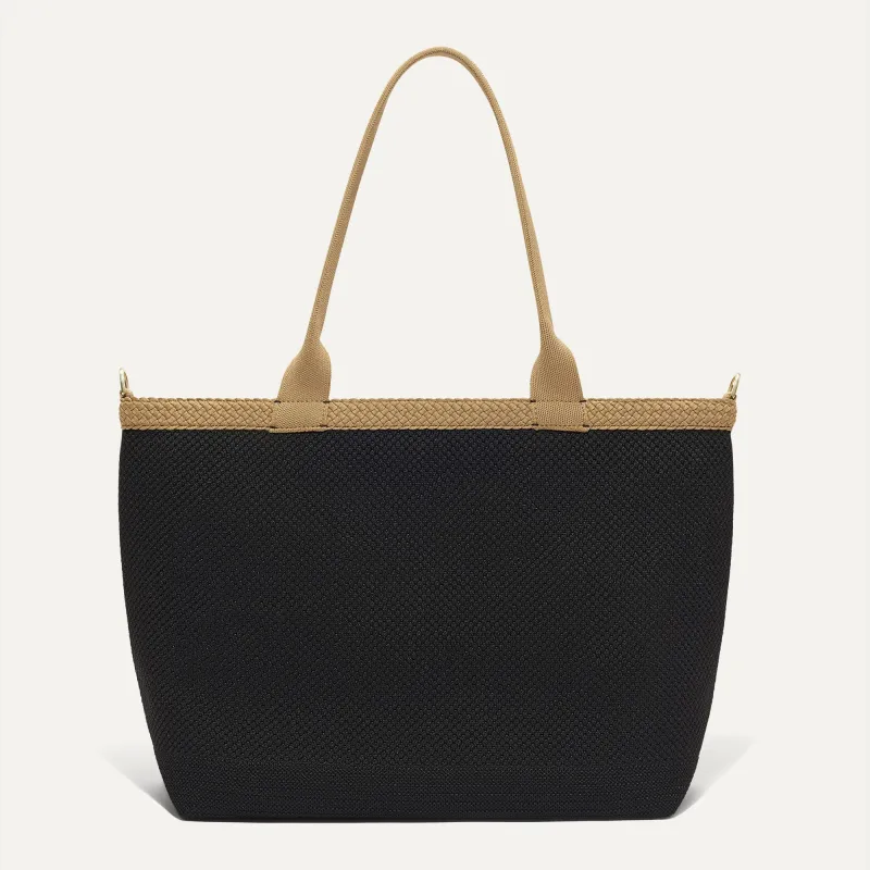 The Lightweight Zip Tote - Black Espresso Open-Knit made by Rothy's