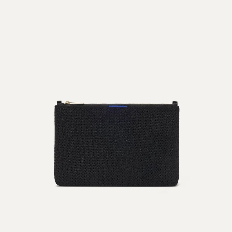 The Convertible Clutch - Black Espresso Open-Knit made by Rothy's