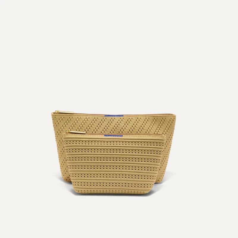 The Travel Pouch Set - Brown Butter Crochet sold by Rothy's