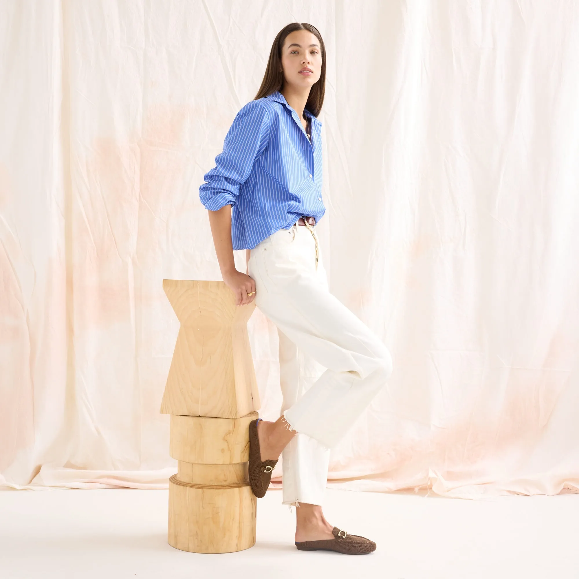 The Double Bit Loafer Mule - Cinnamon Raffia-Knit sold by Rothy's product image thumbnail 4