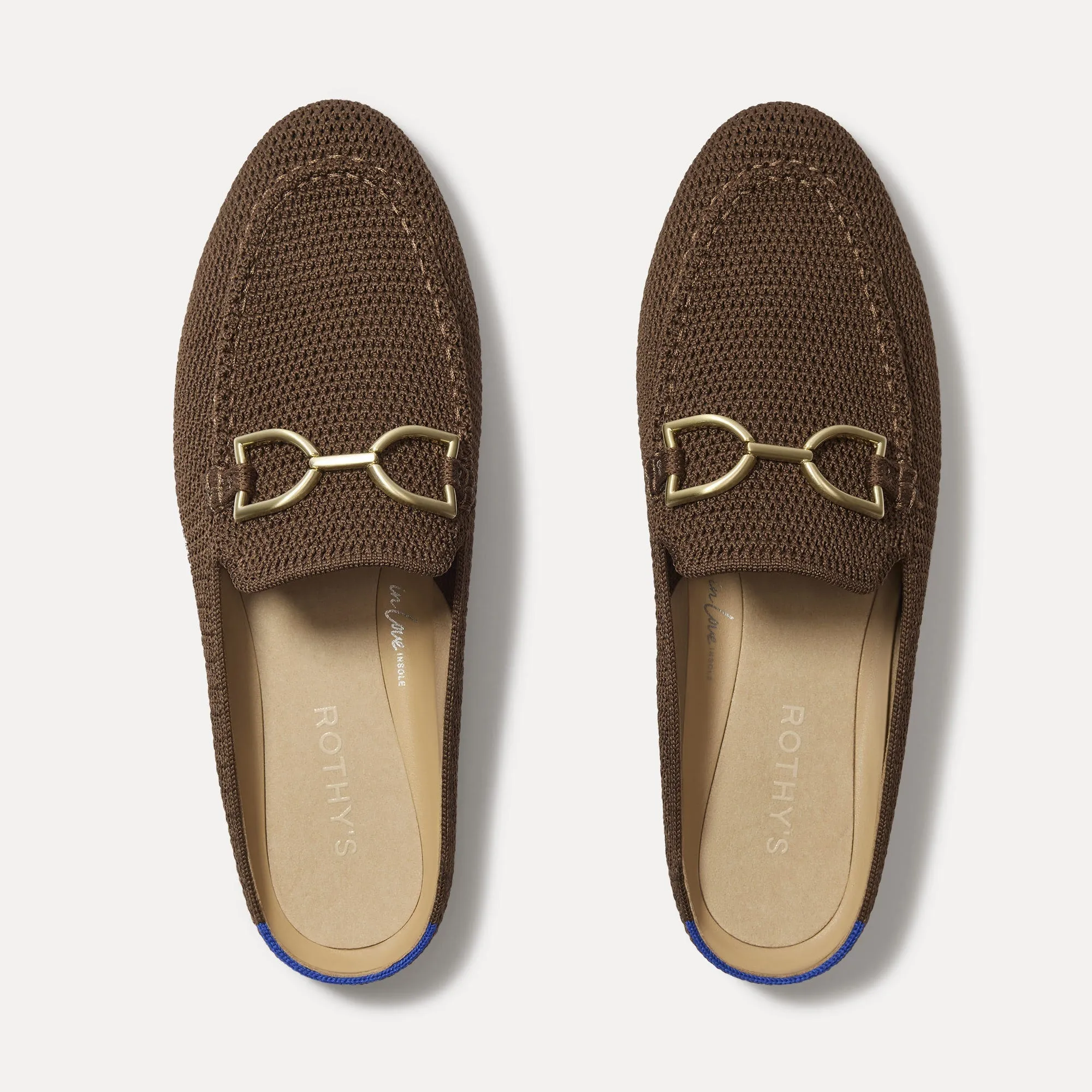 The Double Bit Loafer Mule - Cinnamon Raffia-Knit sold by Rothy's