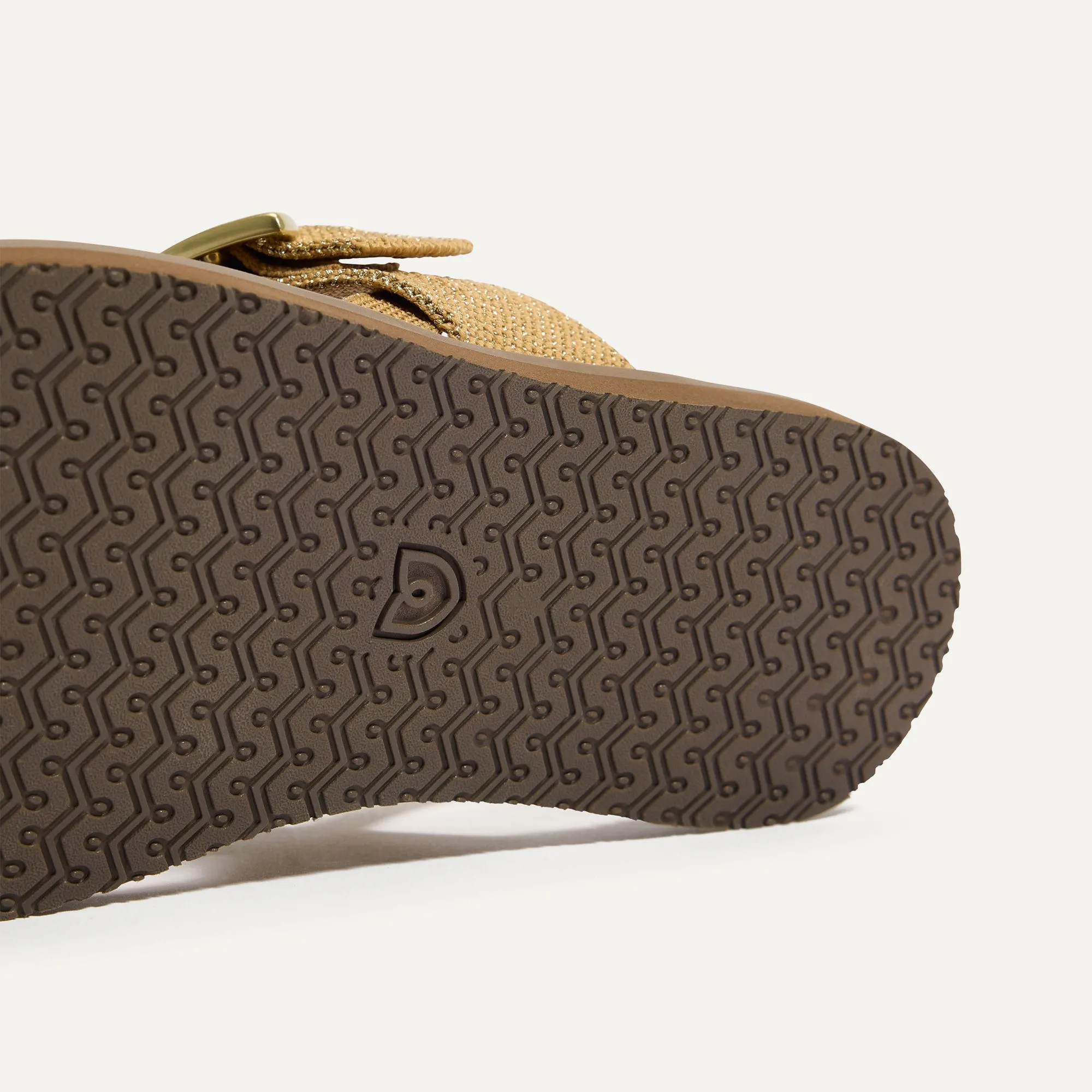 The T–Strap Sandal - Metallic Golden Sun sold by Rothy's product image thumbnail 5