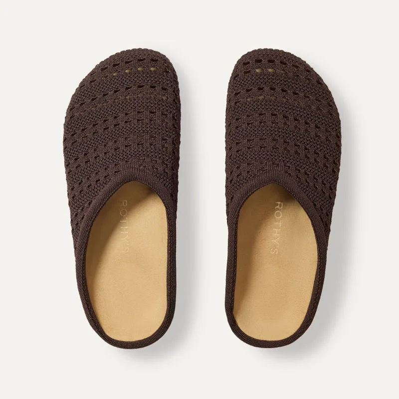 The Casual Clog - Chocolate Crochet made by Rothy's