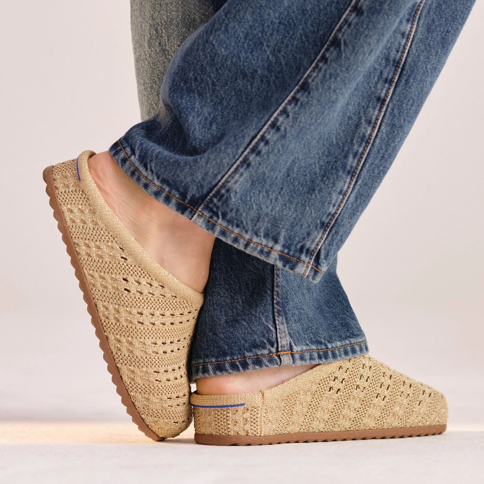 The Casual Clog - Metallic Golden Crochet sold by Rothy's product image thumbnail 2
