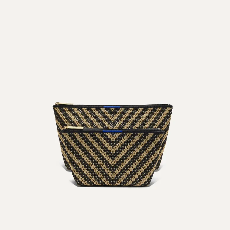 The Travel Pouch Set - Toffee Chevron made by Rothy's