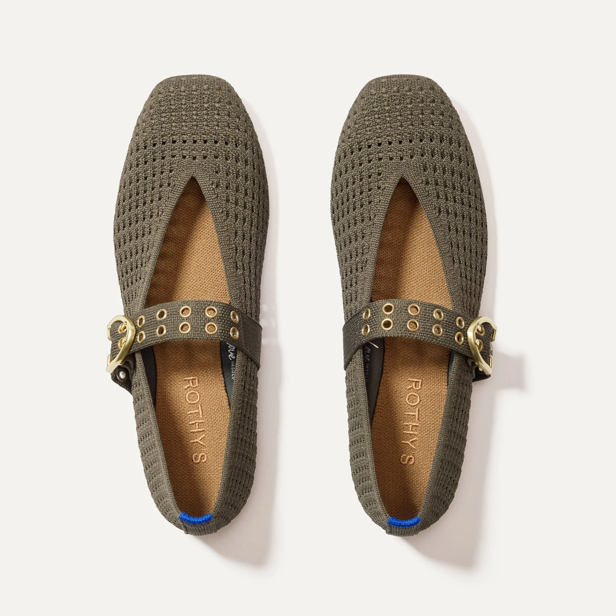 The Max Buckle Mary Jane - Safari Mesh sold by Rothy's