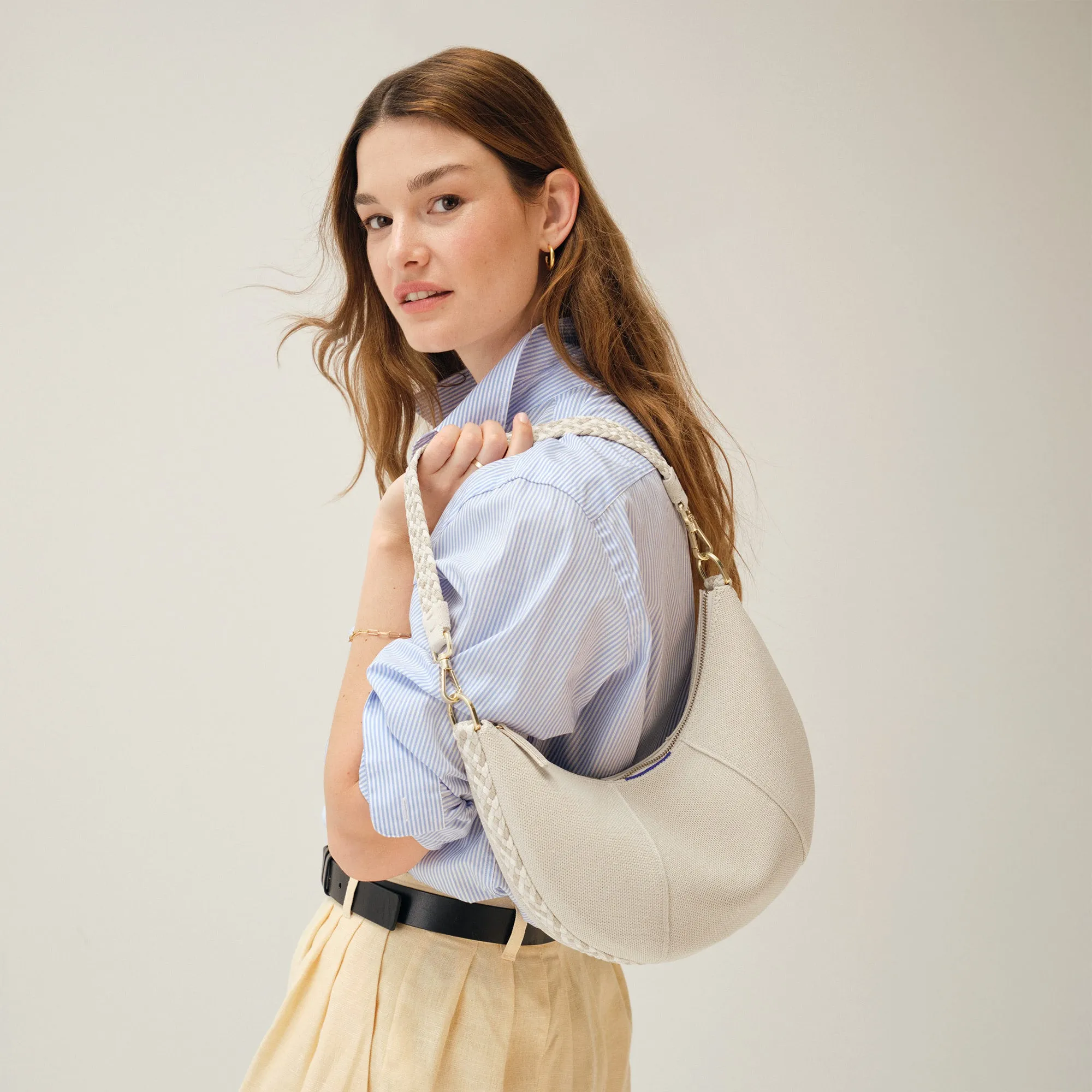 The Crescent Bag - Cream Twist sold by Rothy's product image thumbnail 4