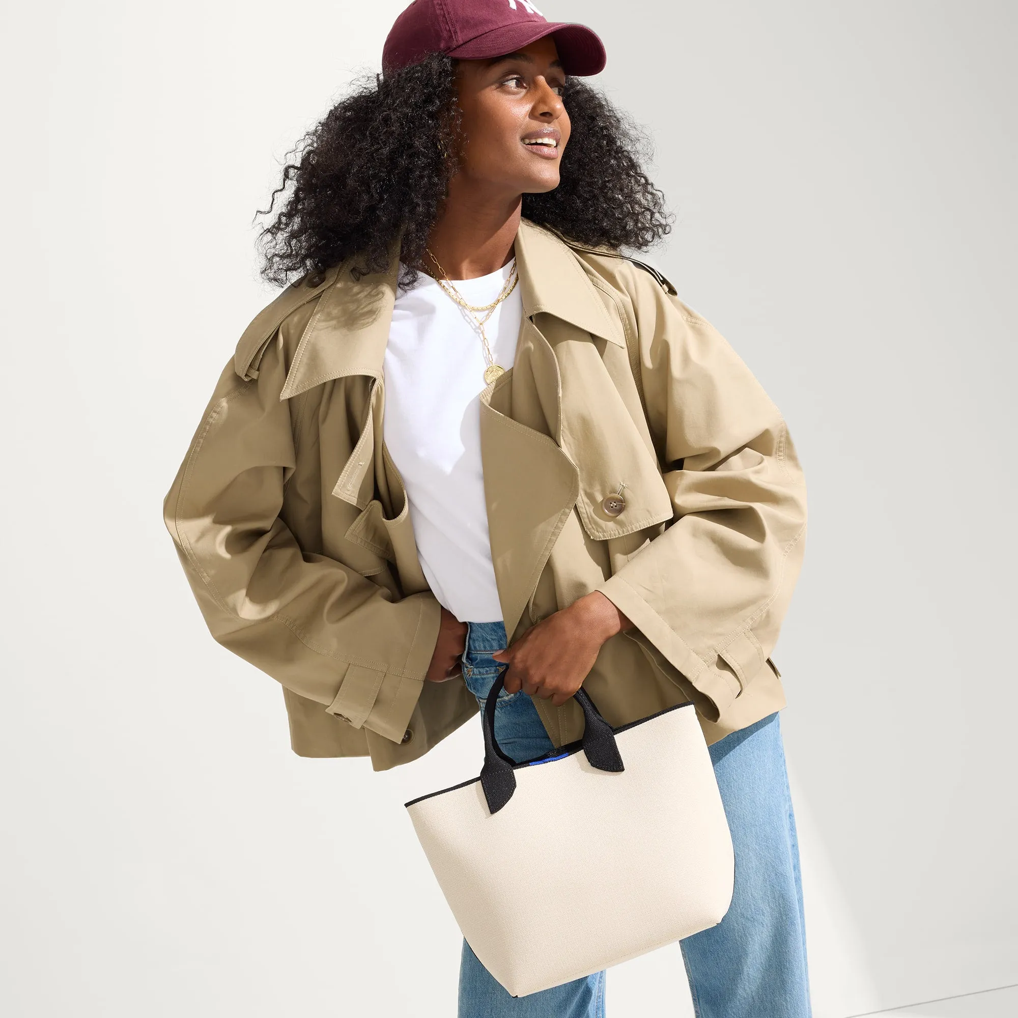 The Lightweight Petite Tote - Vanilla Cream sold by Rothy's product image thumbnail 3