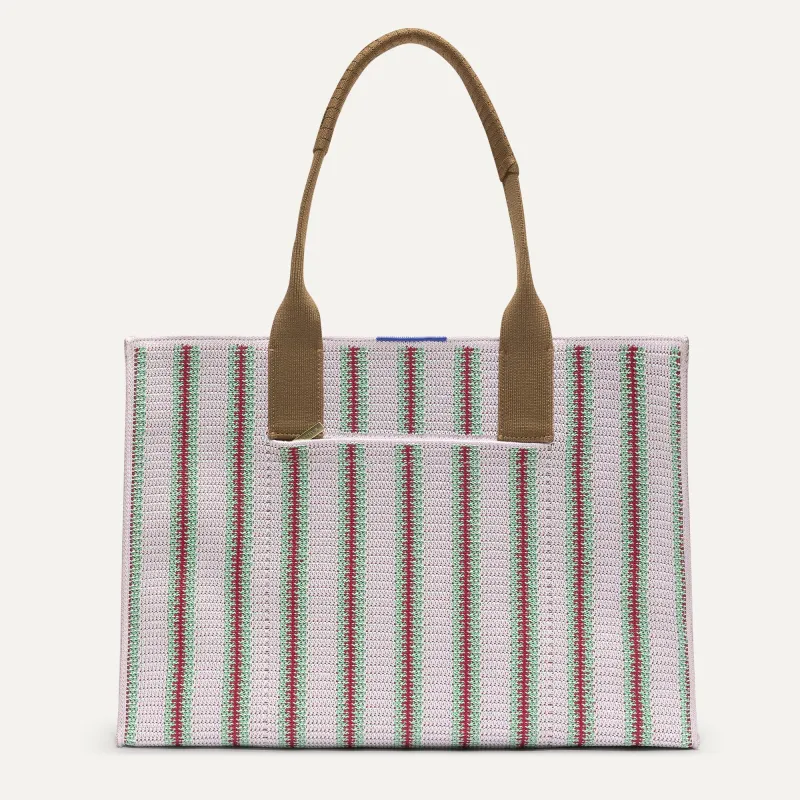 The Classic Tote - Watermelon Market Stripe made by Rothy's